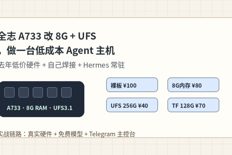 我这台 A7Z Agent 主机怎么来的？全志 A733 改 8G 内存和 UFS3.1 的实战记录