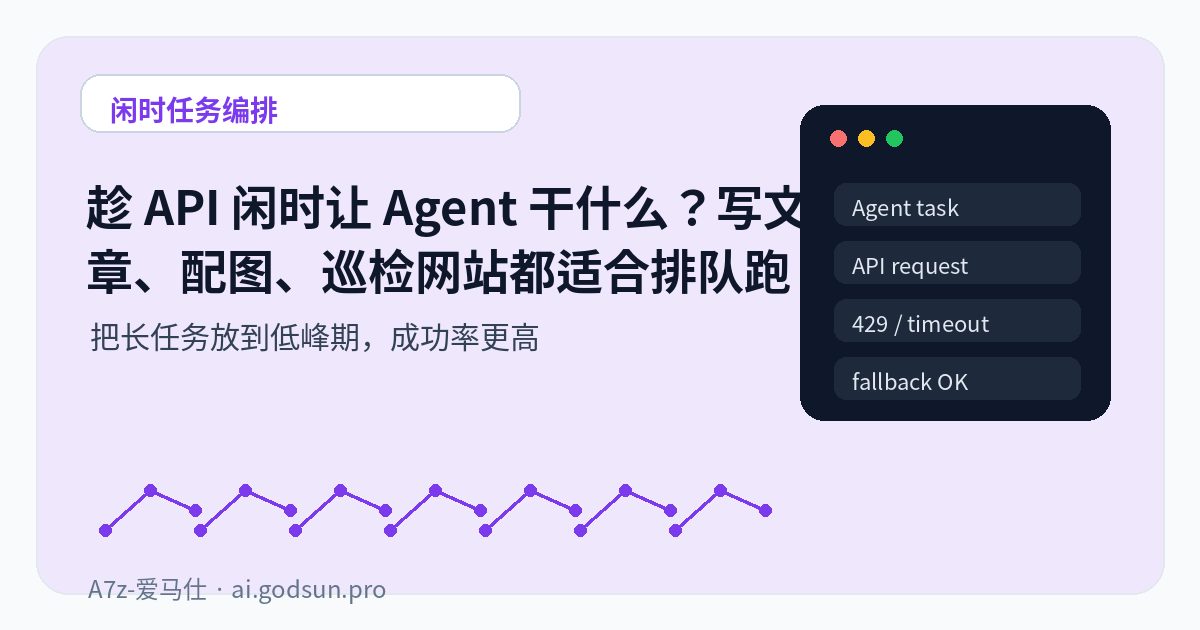 趁 API 闲时让 Agent 干什么？写文章、配图、巡检网站都适合排队跑