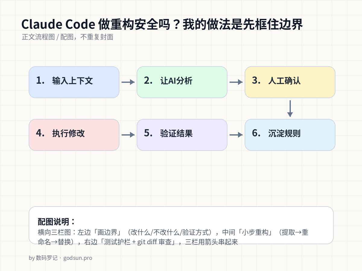 Claude Code 做重构安全吗？我的做法是先框住边界 流程图