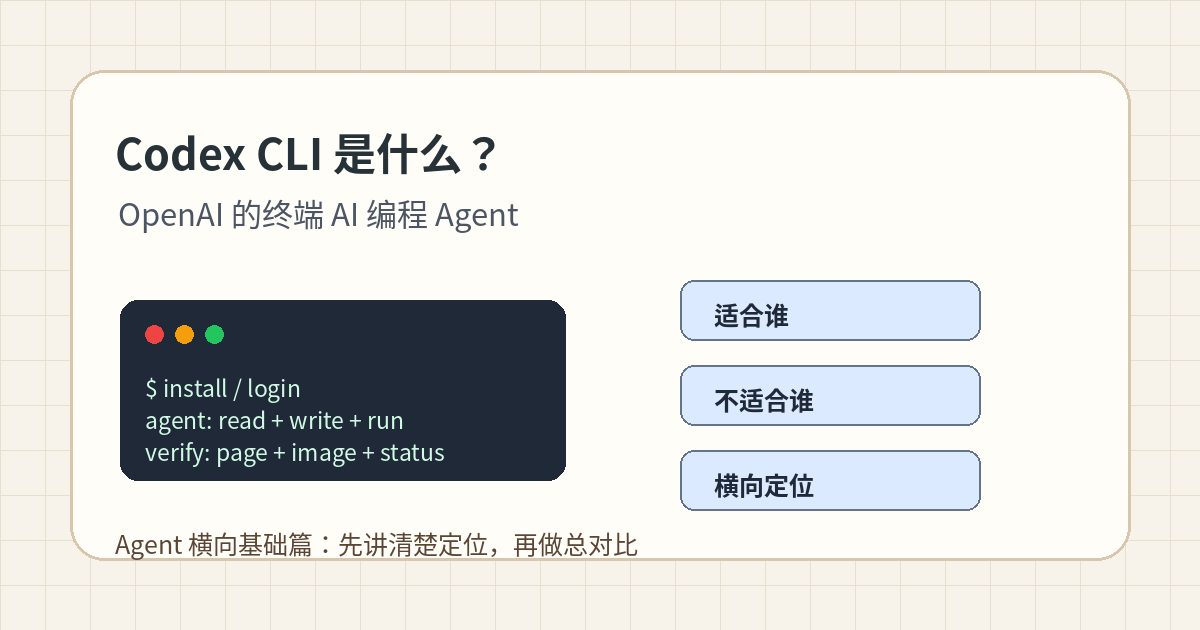 Codex CLI 是什么？适合程序员的终端 AI 编程 Agent 基础介绍