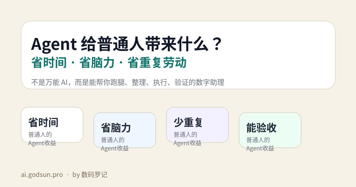 Agent 给普通人带来什么？省时间、省脑力、省重复劳动