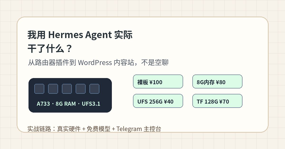 我用 Hermes Agent 实际干了什么？从写网站到管路由器的真实工作流