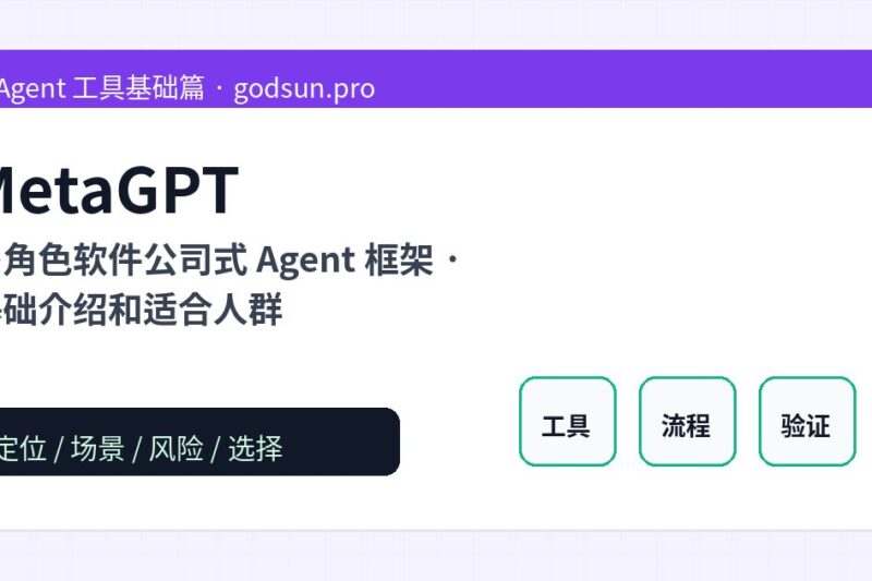 MetaGPT 是什么？多角色软件公司式 Agent 框架的基础介绍和适合人群