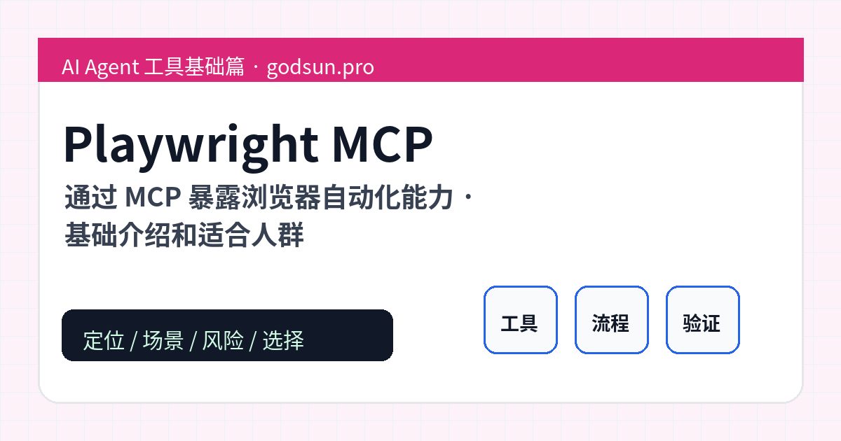 Playwright MCP 是什么？通过 MCP 暴露浏览器自动化能力的基础介绍和适合人群