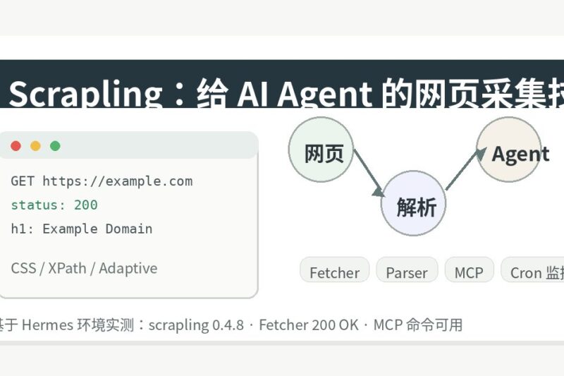 Scrapling 是什么？给 AI Agent 准备的网页采集技能