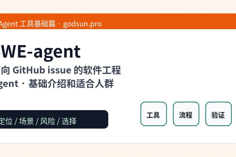 SWE-agent 是什么？面向 GitHub issue 的软件工程 Agent的基础介绍和适合人群