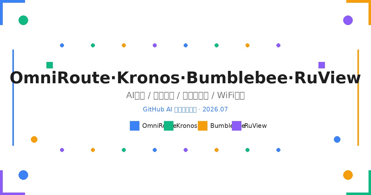AI前沿速递｜OmniRoute免费AI网关、Kronos金融基座模型、Bumblebee供应链扫描、RuView WiFi穿墙感知