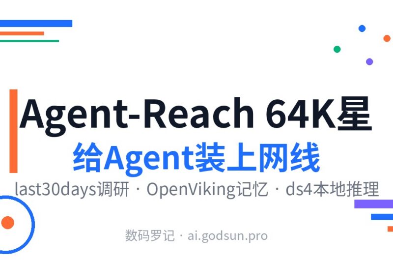 AI前沿速递｜Agent-Reach 64K星给Agent装上全网、last30days社交调研、OpenViking上下文记忆、Redis作者ds4本地推理
