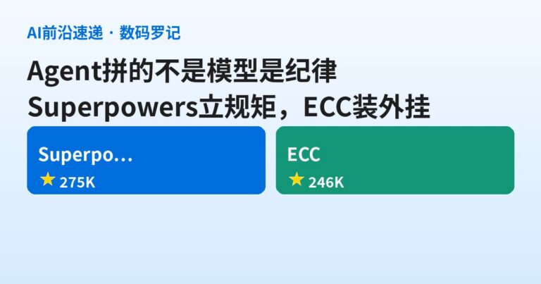 27万星Superpowers和24万星ECC：Agent拼的不是模型是纪律