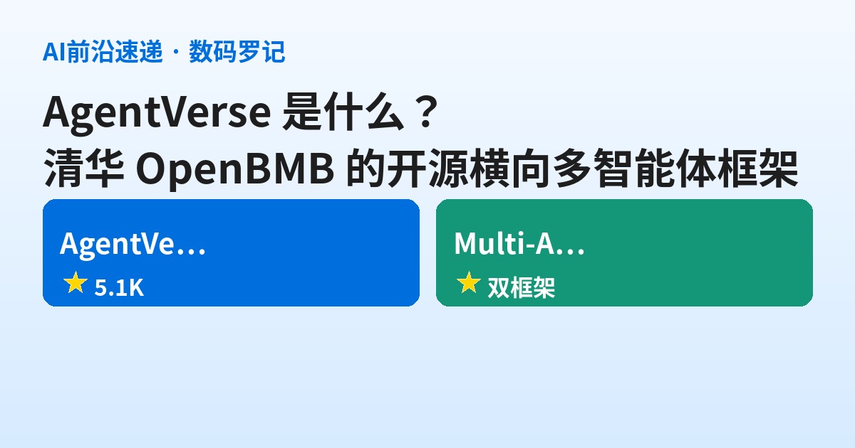 AgentVerse 是什么？清华 OpenBMB 的横向多智能体框架，两年后还剩多少热度