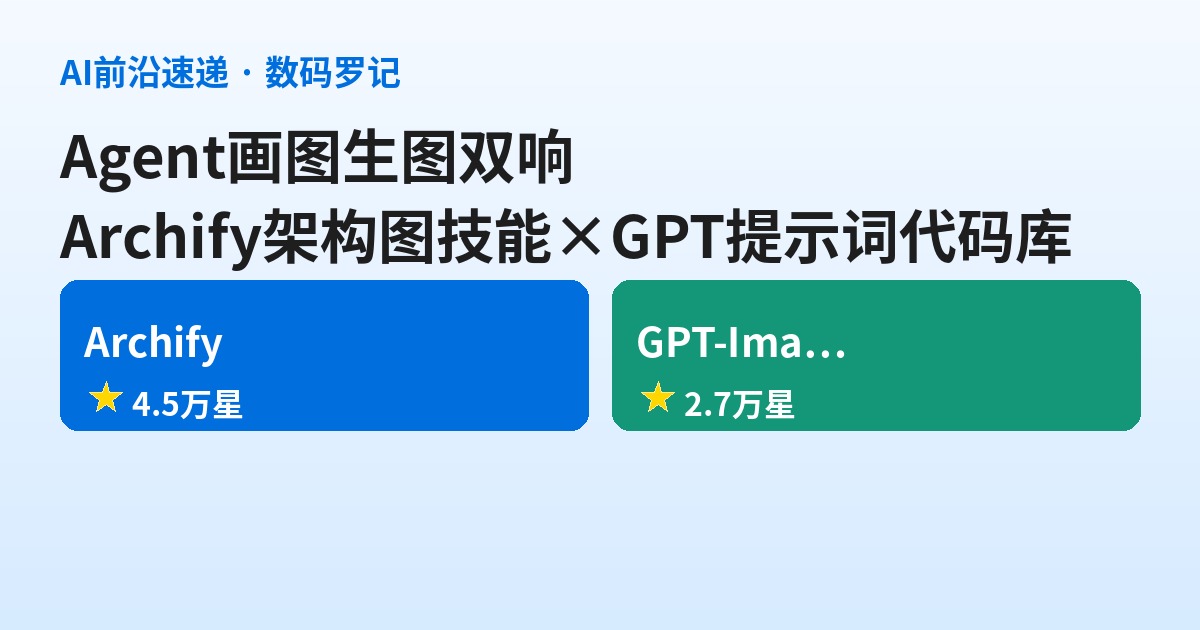 GitHub双响：Archify让Agent画出看得懂的架构图，GPT-Image-2提示词被做成代码库