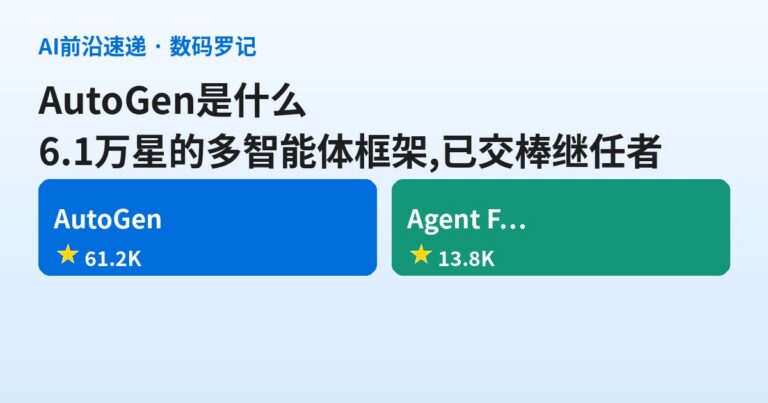 AutoGen 是什么？6.1万星的微软多智能体框架，已进入维护模式（基础篇）