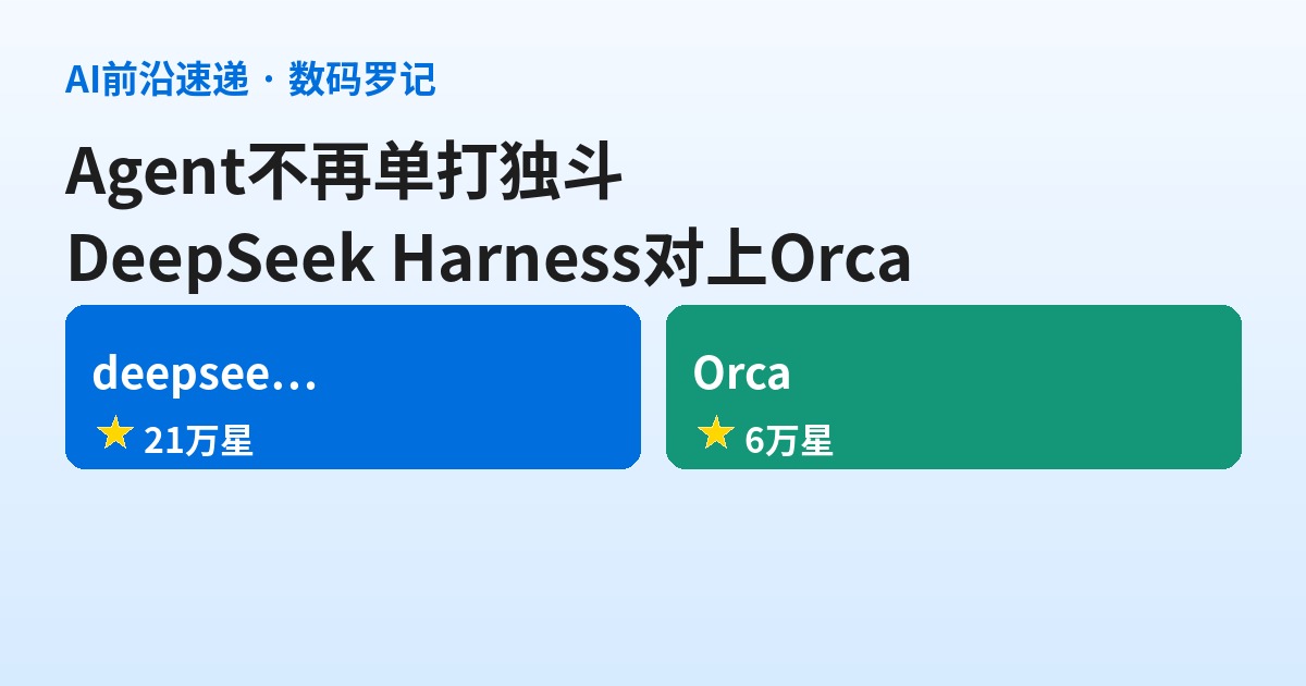 GitHub双响：DeepSeek官方Harness 21万星，Orca让你一屏指挥一群Agent
