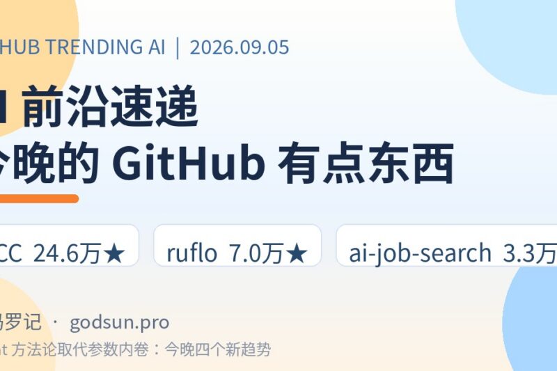 AI前沿速递｜ECC 24.6万星给Agent装”工程师人格”、ruflo 7万星组Agent蜂群、ai-job-search 3.3万星AI求职真上岸、humanlayer/skills 一天翻倍