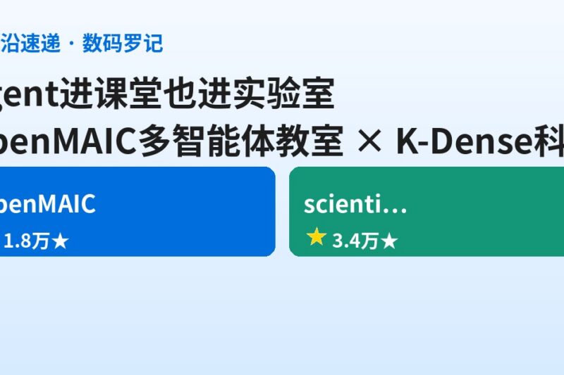 GitHub双响：清华OpenMAIC把多智能体请进课堂，K-Dense让Agent当上科学家