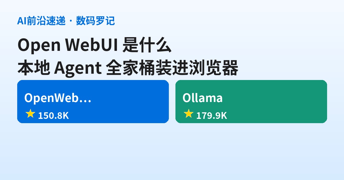 Open WebUI 是什么？把本地 AI 全家桶装进浏览器，150K 星的自托管 Agent 平台基础介绍