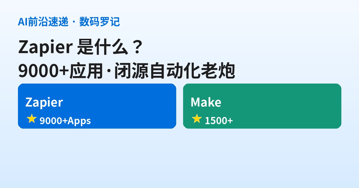 Zapier 是什么？9000+应用的自动化老炮，闭源赛道里最稳的Agent平台（基础篇）