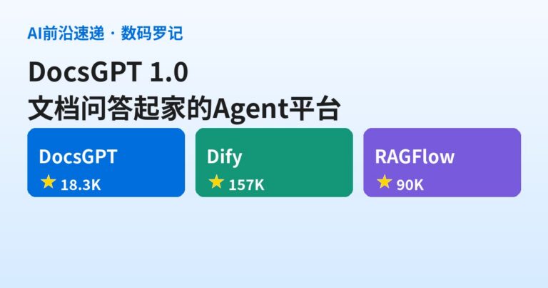 DocsGPT 是什么？1.8 万星的开源 Agent 平台，文档问答起家、1.0 版把 Agent Builder 焊进同一套栈（基础篇）