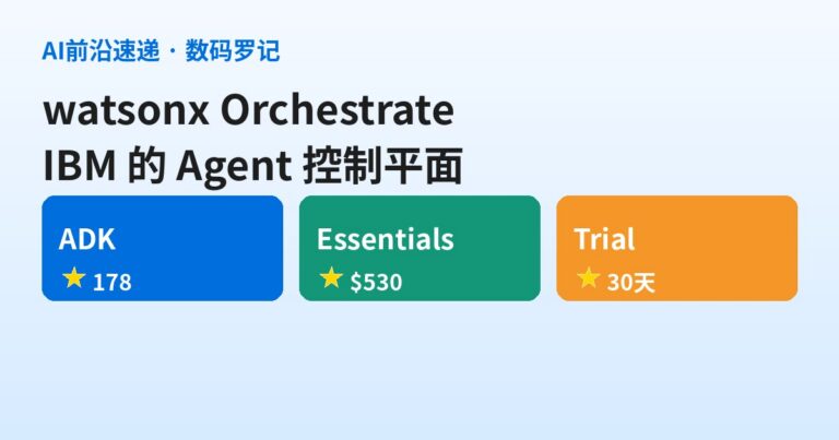 watsonx Orchestrate 是什么？IBM 把「管 Agent」做成了一个控制平面（基础篇）